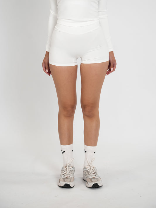 Pearl White Essential Seamless Shorts