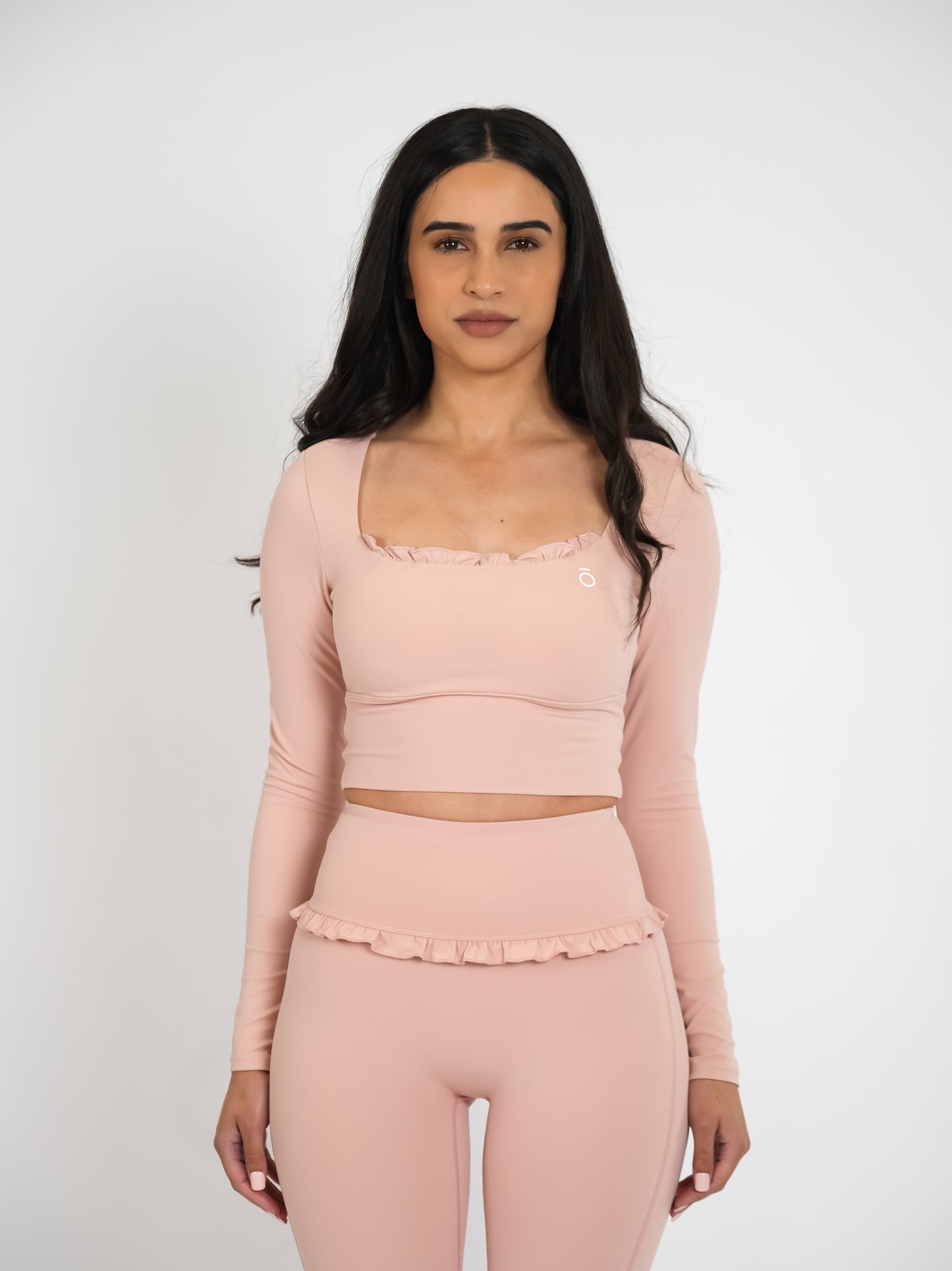 Pink Frill long Sleeve Crop